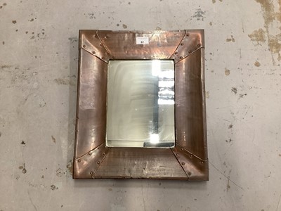 Lot 82 - Arts and Crafts rectangular copper framed wall mirror