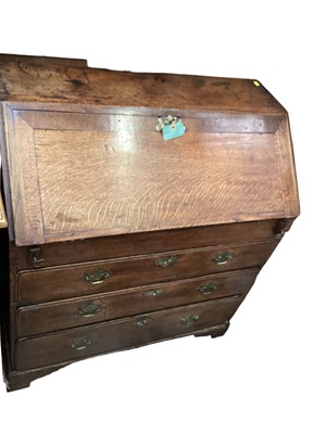 Lot 1232 - Georgian oak bureau