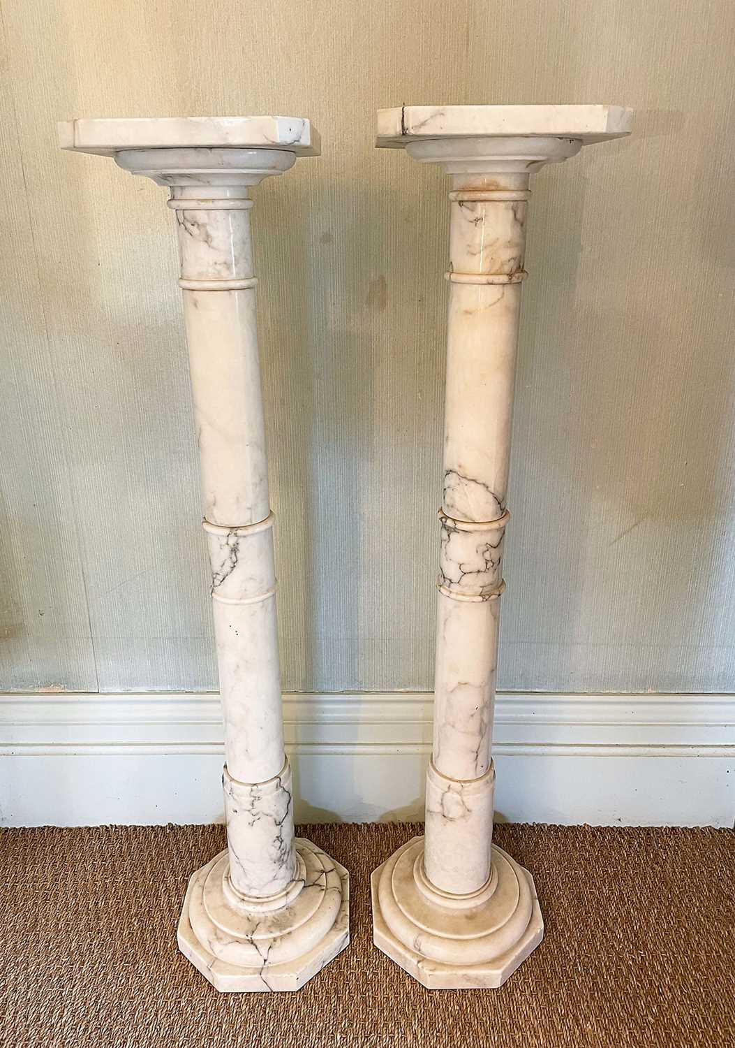 Victorian Column Base Lot 1057 - Pair of Victorian marble columns, with