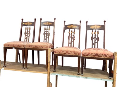 Lot 1371 - Four Art Nouveau chairs