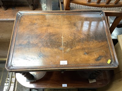 Lot 1257 - Queen Anne revival walnut side table, with dished top and drawer to the cushion frieze on pierced barley twist suppprts and shaped stretcher on bun feet, 62cm wide x 41cm deep x 43cm high