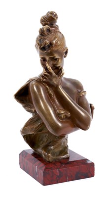 Lot 574 - Georges Van dear Straeten (1856-1928) art nouveau bronze bust