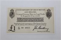 Lot 2351 - Banknote - G.B. George V second Bradbury issue...