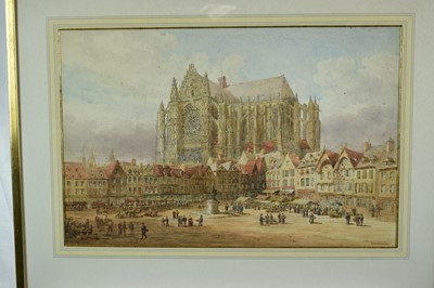 Lot 865 - Francis Philip Barraud (1824-1901) watercolour - Beauvais Cathedral, signed, in glazed gilt frame