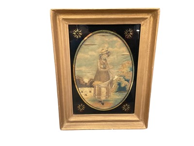 Lot 236 - Regency silkwork picture of a harvester