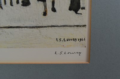 Lot 913 - *Laurence Stephen Lowry (1887-1976) signed lithograph - Group of Children, 1966, with blindstamp lower left