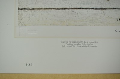 Lot 913 - *Laurence Stephen Lowry (1887-1976) signed lithograph - Group of Children, 1966, with blindstamp lower left
