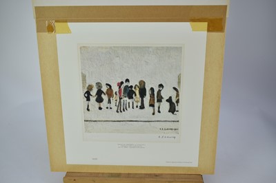 Lot 913 - *Laurence Stephen Lowry (1887-1976) signed lithograph - Group of Children, 1966, with blindstamp lower left
