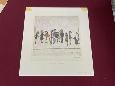 Lot 913 - *Laurence Stephen Lowry (1887-1976) signed lithograph - Group of Children, 1966, with blindstamp lower left