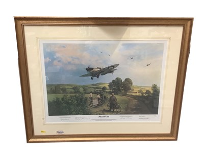 Lot 554 - Michael Turner: piece of cake, limited edition signed lithographic print, and a collection of aviation and other furnishing prints