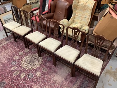 Lot 1375 - Six 19th century mahogany dining chairs