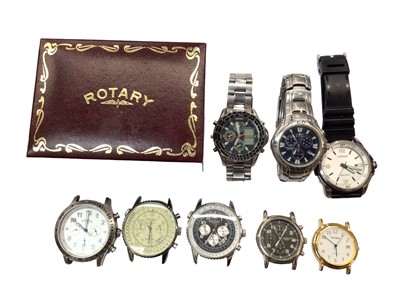 Lot 1037 - Selection of watches to include two Rotary Chronospeed, two other Rotary, two Citizen Eco-Drive and two Sekonda