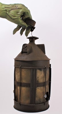 Lot 12 - Of murder interest: A metal lantern, believed to have been removed from Polstead's infamous Red Barn. Provenance: Vendor's father cleared the Red Barn in 1950s