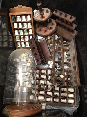 Lot 345 - Collection of thimbles and display stands