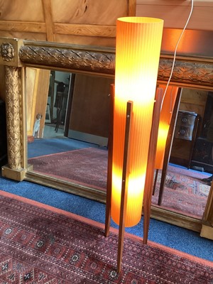 Lot 1238 - Mid century freestanding orange Rocket lamp