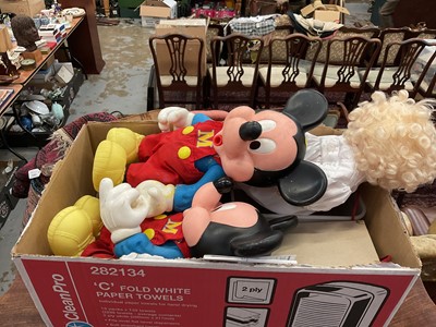 Lot 528 - Group of vintage railway magazines, Mickey Mouse and other toys, together with headphones and sundries.