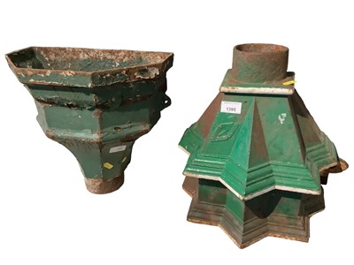 Lot 1395 - Two cast iron water hoppers