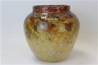 Lot 2007 - Good quality art glass vase with mottled...