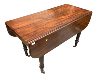 Lot 1326 - 19th century mahogany extending drop leaf dining table