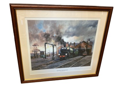 Lot 252 - Set of three Malcolm Root signed prints of steam trains