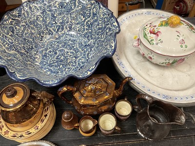 Lot 134 - Group of silver and copper lustre and other ceramics