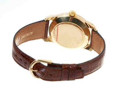 Lot 436 - 1950s/1960s Omega 18ct gold Seamaster wristwatch on leather strap