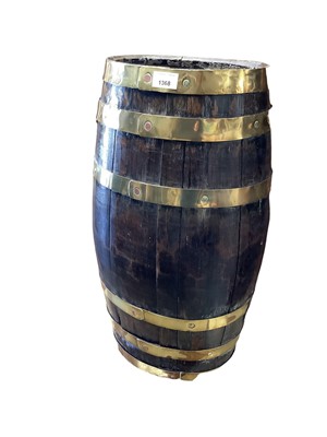 Lot 1368 - 19th century brass banded coopered barrel