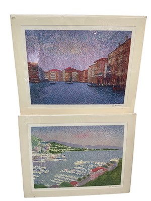 Lot 50 - Two Jean Vollet signed limited edition prints of Venice and Port De Monaco (2)