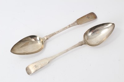 Lot 290 - Pair of 19th century Scottish provincial silver table spoons (Greenock)