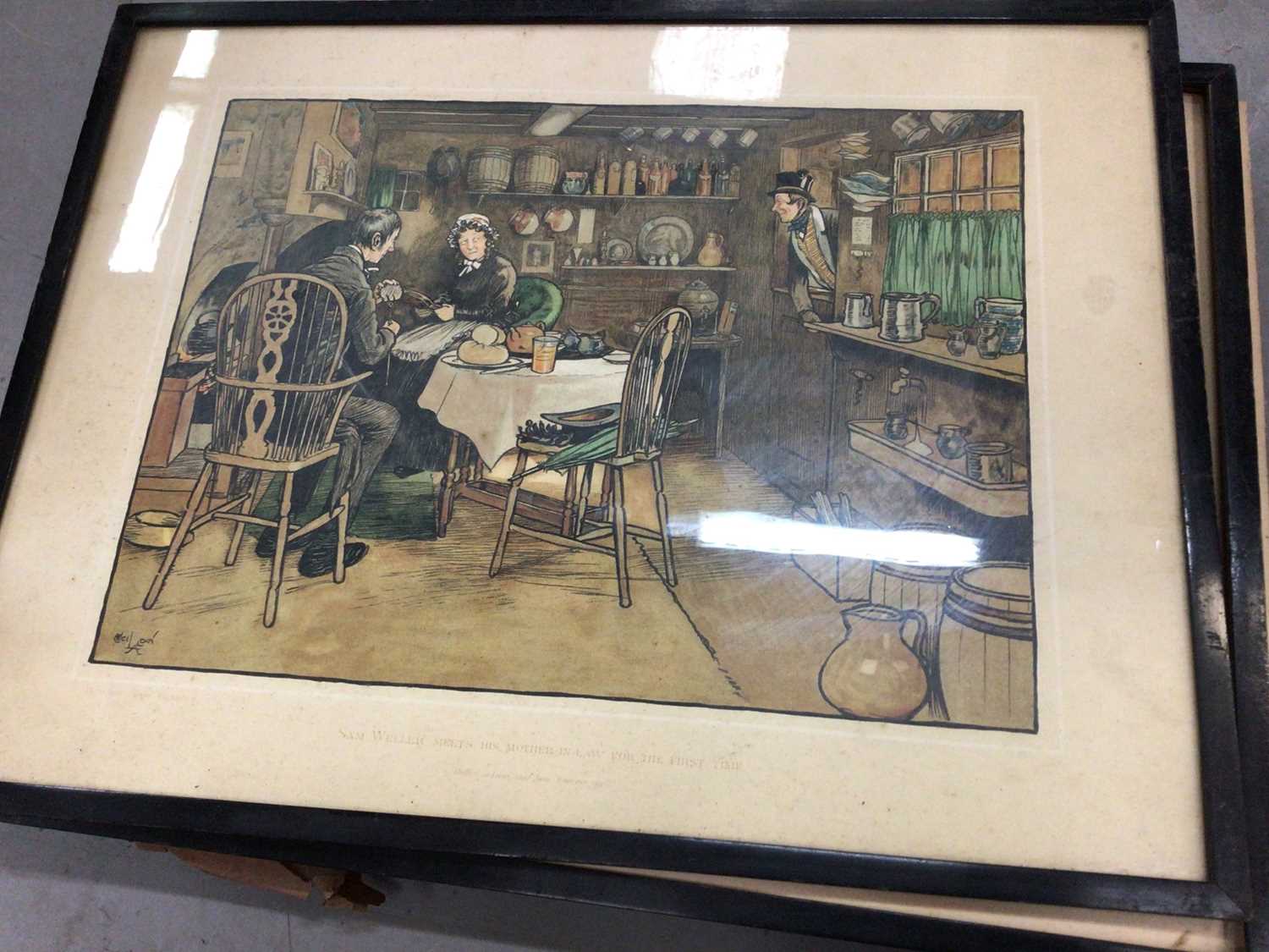 Lot 664 - Set of seven Cecil Aldin prints from the Pickwick series