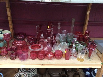 Lot 666 - Collection of cranberry glass and similar