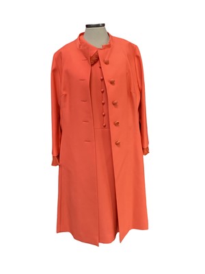 Lot 2060 - Selection of 1960's clothing including black wool dress by Dolly Rockers, cream lace top dress by Cresta, pink crepe column dress with silver dots by Blanes, column dress with side button detail  a...