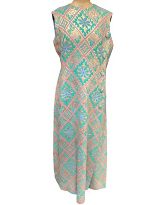 Lot 2060 - Selection of 1960's clothing including black wool dress by Dolly Rockers, cream lace top dress by Cresta, pink crepe column dress with silver dots by Blanes, column dress with side button detail  a...