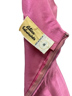 Lot 2060 - Selection of 1960's clothing including black wool dress by Dolly Rockers, cream lace top dress by Cresta, pink crepe column dress with silver dots by Blanes, column dress with side button detail  a...