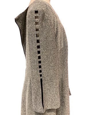 Lot 2060 - Selection of 1960's clothing including black wool dress by Dolly Rockers, cream lace top dress by Cresta, pink crepe column dress with silver dots by Blanes, column dress with side button detail  a...