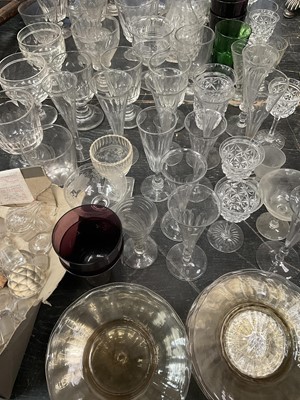 Lot 138 - Collection of glasses and glassware, 18th century and later