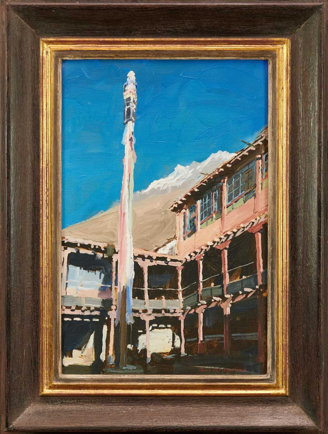 Lot 904 - *James Hart Dyke (born 1966) oil on canvas "Prayer flag pole, Jang Monastery" signed and dated 2003