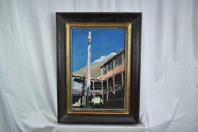 Lot 904 - *James Hart Dyke (born 1966) oil on canvas "Prayer flag pole, Jang Monastery" signed and dated 2003
