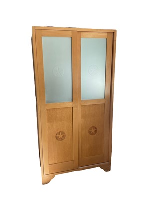 Lot 1313 - Maple and sycamore wardrobe custom made by Tim Wood