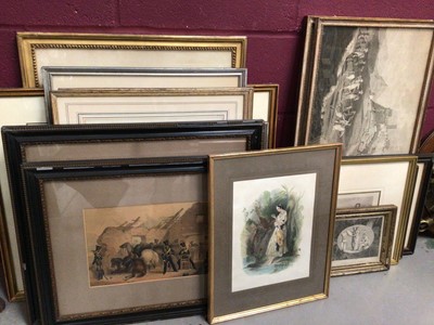 Lot 339 - Group of antique and later engravings in glazed frames