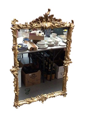 Lot 314 - 19th century gilt wood and gesso wall mirror, frame measures 97.5cm x 67.5cm in total