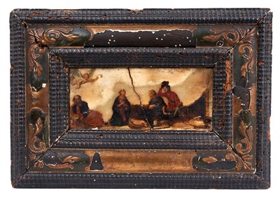 Lot 578 - 17th century Continental painting on alabaster