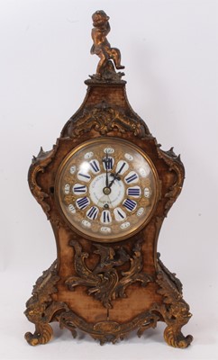 Lot 501 - 19th century French ormolu mounted cartouche shaped bracket clock, retailed by Cousens and Whiteside, 20 Davies Street, Berkley Square