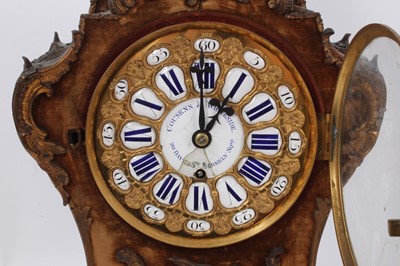 Lot 501 - 19th century French ormolu mounted cartouche shaped bracket clock, retailed by Cousens and Whiteside, 20 Davies Street, Berkley Square