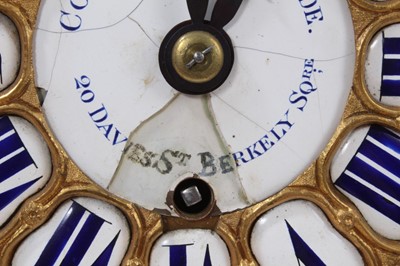 Lot 501 - 19th century French ormolu mounted cartouche shaped bracket clock, retailed by Cousens and Whiteside, 20 Davies Street, Berkley Square