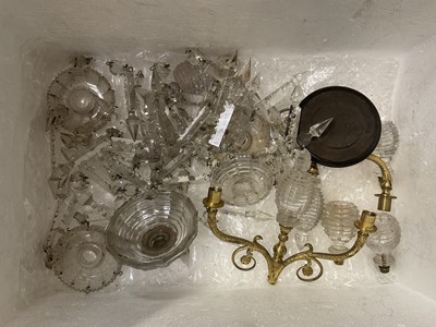 Lot 203 - Large collection of antique glass lustres and other cut glasses fittings