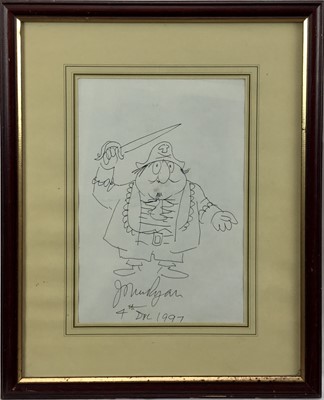 Lot 127 - John Ryan, signed and dated sketch of Captain Pugwash, 24cm x 16cm, framed and glazed