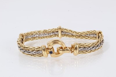 Lot 327 - 18ct white and yellow gold bracelet