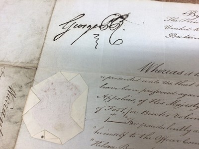 Lot 120 - Georgian Court Martial document signed by King George IV