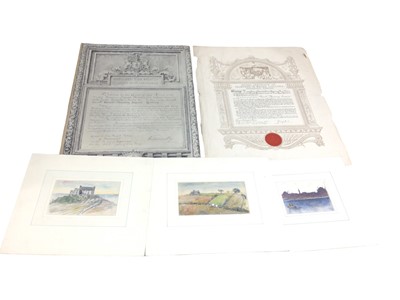 Lot 121 - Certificate of entry to Royal Society of Scottish Painters in Watercolour for David Murray (1849-1933), signed by Queen Victoria